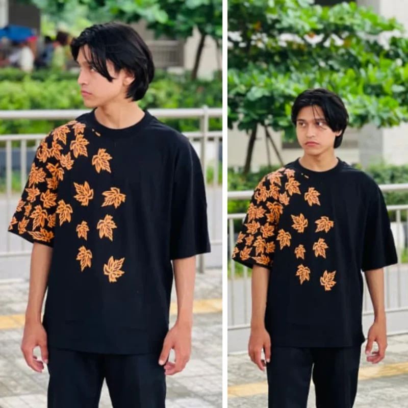 Oversize T-shirt Men's Dropped Shoulder Short Sleeve Fitness-Black| OversizeBazar