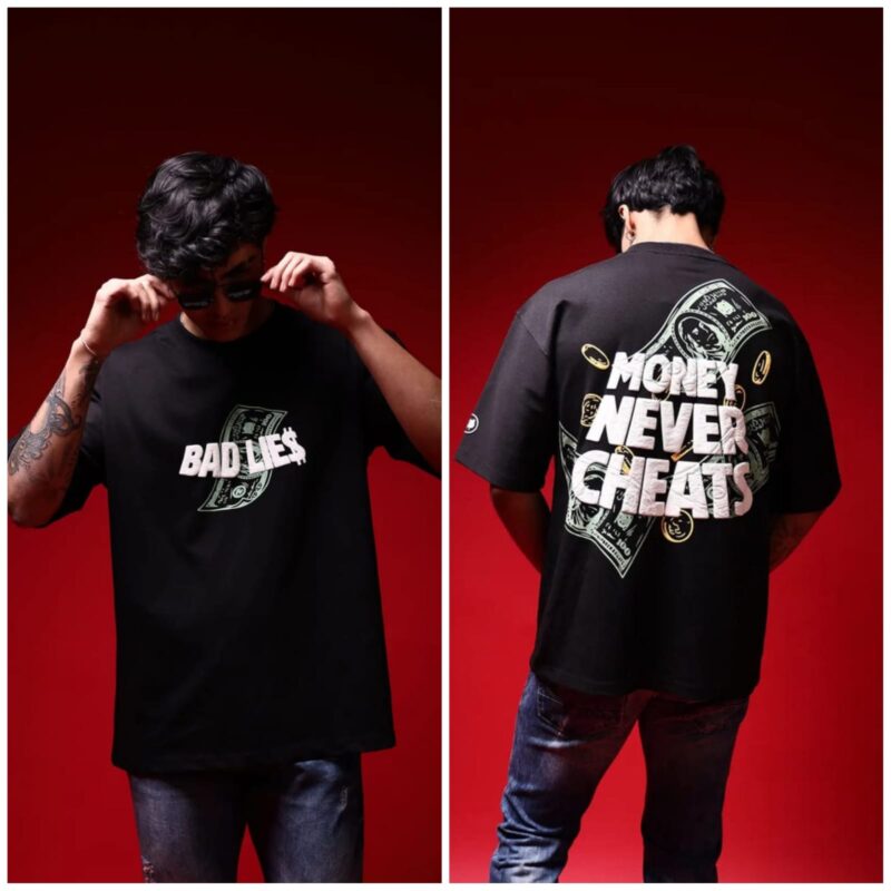 Oversize T-shirt Men Dropped Shoulder -Black | OversizeBazar