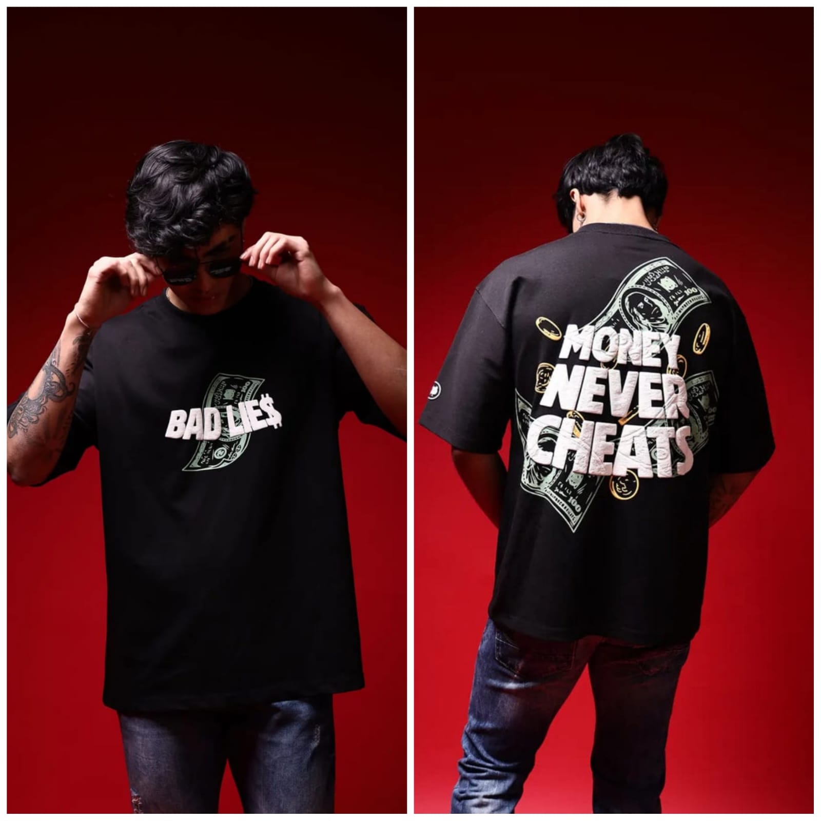 WhatsApp Image 2025-08-28 at 6.11.34 PM Oversize T-shirt Men Dropped Shoulder -Black | OversizeBazar