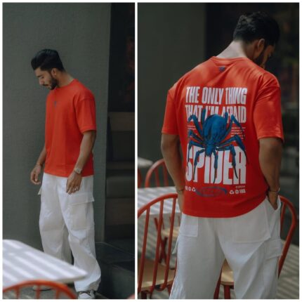 Oversize T-shirt Men Dropped Shoulder -Red| OversizeBazar