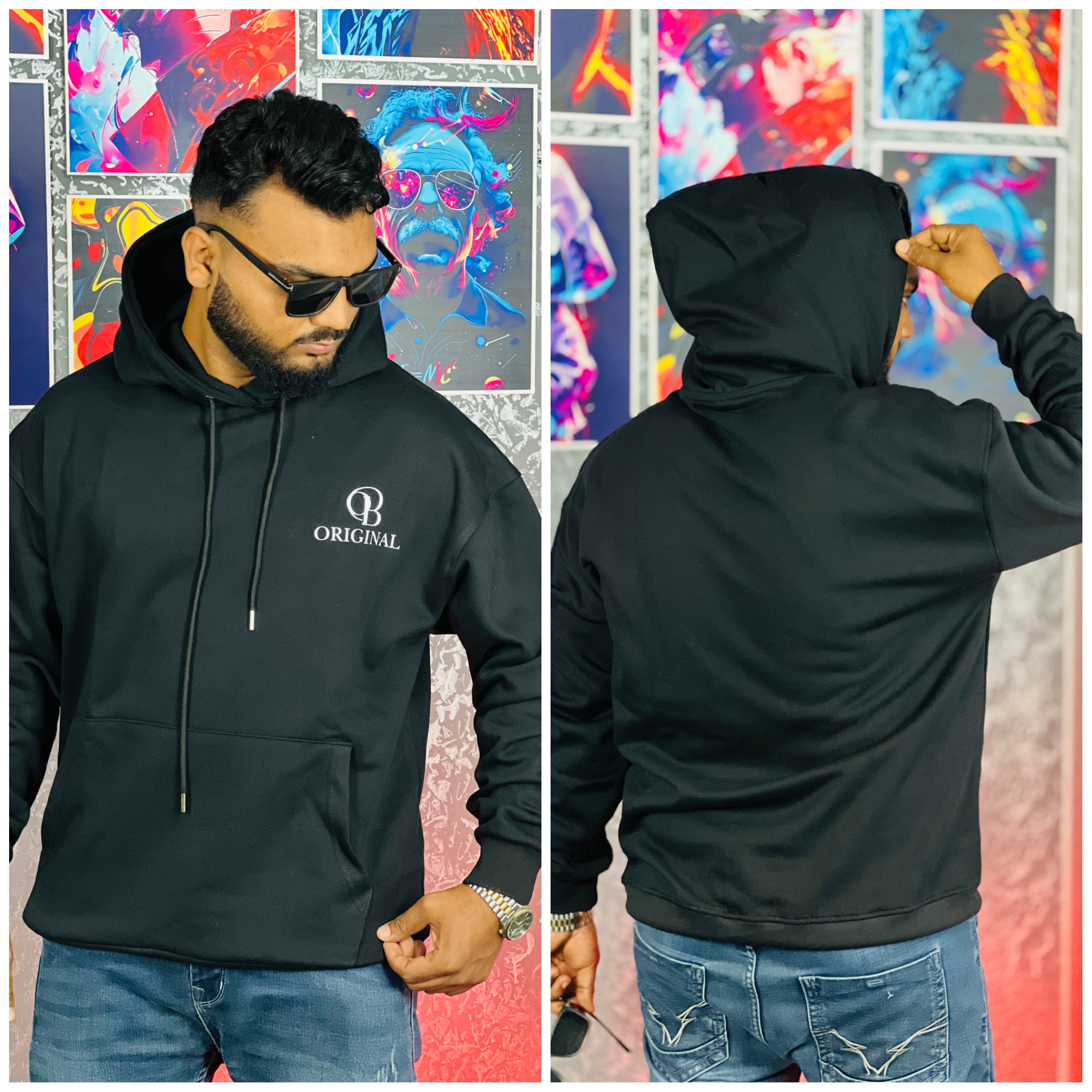 1000037086 Oversize Premium Hoodie- BLACK | OversizeBazar - Image 1