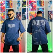 Oversize T-shirt Men Dropped Shoulder -Navy Blue| Tuhin Fashion
