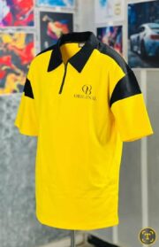 Oversize Premium Polo Shirt Dropped Shoulder - YELLOW| TUHIN FASHION - Image 2