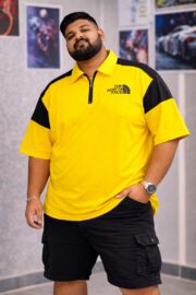 Oversize Premium Polo Shirt Dropped Shoulder - YELLOW| TUHIN FASHION
