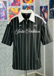 Oversize Premium Polo Shirt Dropped Shoulder - BLACK| TUHIN FASHION - Image 3