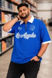 Oversize Polo Shirt  Dropped Shoulder -ROYAL BLUE | OversizeBazar