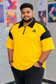 Oversize Premium Polo Shirt Dropped Shoulder - YELLOW| TUHIN FASHION