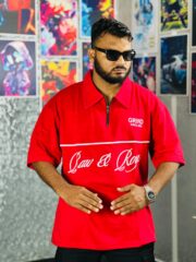 Oversize Premium Polo Shirt Dropped Shoulder - MEROON| TUHIN FASHION - Image 4