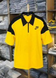 Oversize Premium Polo Shirt Dropped Shoulder - YELLOW| TUHIN FASHION - Image 2