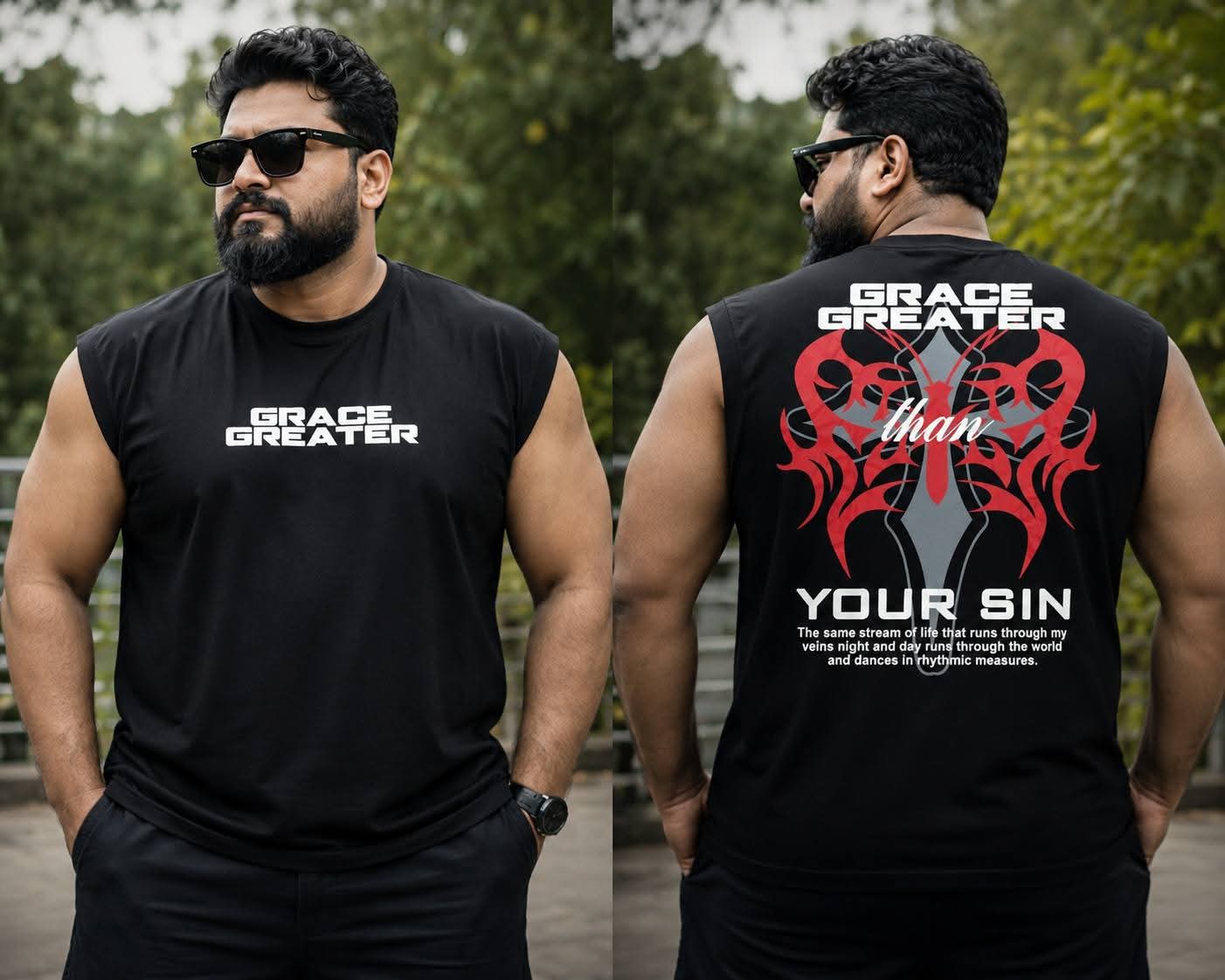 60fa33a4-7aa4-4af8-b4eb-061644117566 Oversize-SLEEVE LESS t-shirt-men-Dropped-shoulder-BLACK-Tuhin fashion - Image 1