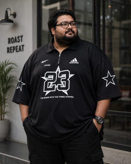 Oversize Premium Polo Shirt Dropped Shoulder - BLACK | Oversize bazar