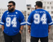 Oversize Premium Drop Shoulder T shirt  - Royal Blue | Oversize bazar - Image 2