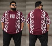 Oversize T-shirt Men’s Dropped Shoulder Short Sleeve Fitness-Coffe| OversizeBazar - Image 4